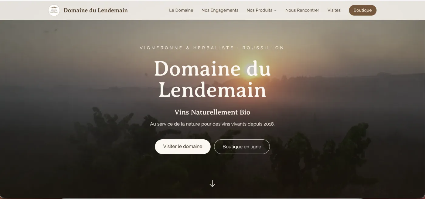 Domaine du Lendemain — site exemple